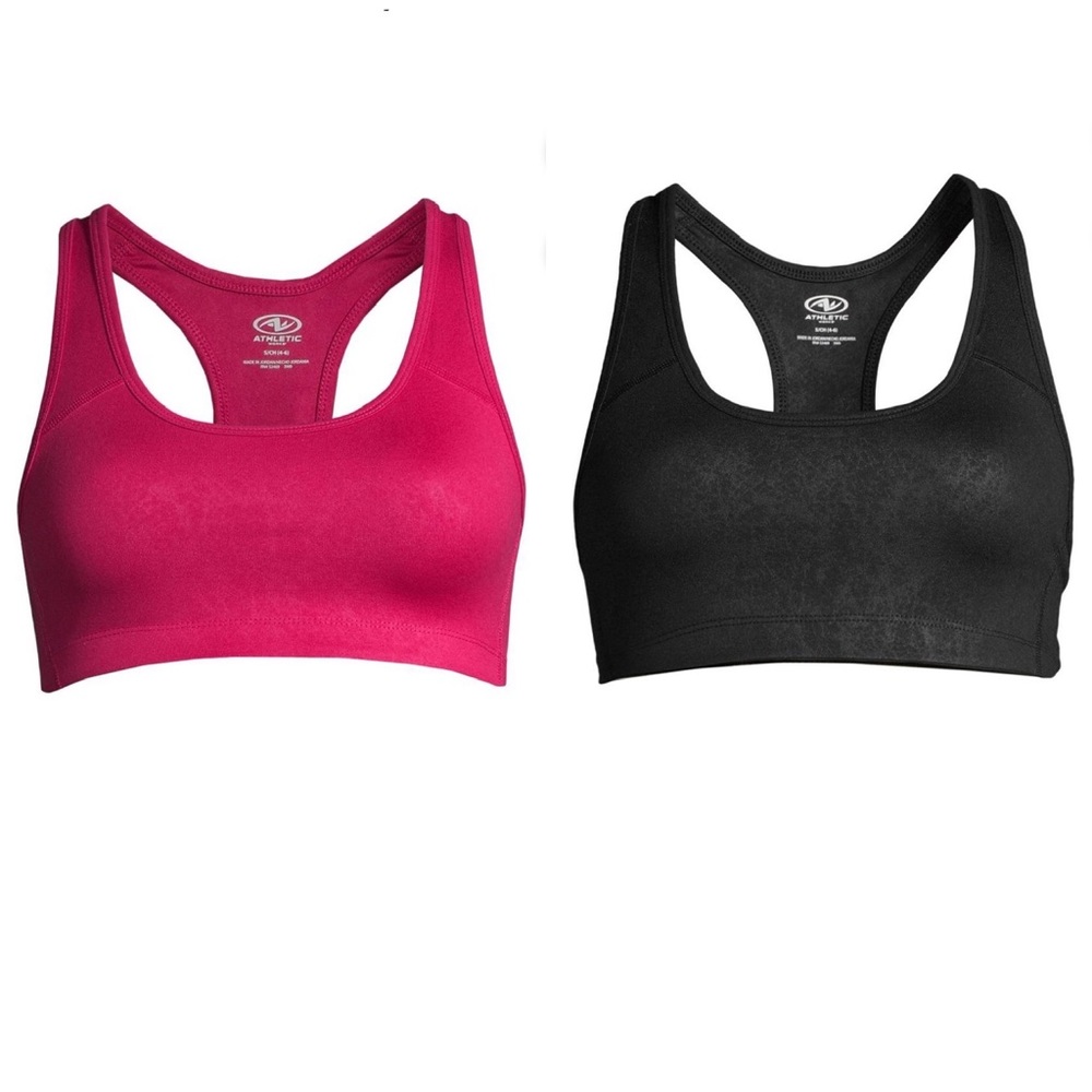 New with Tags Athletic Works Razor Back Sports Bras Set of Two